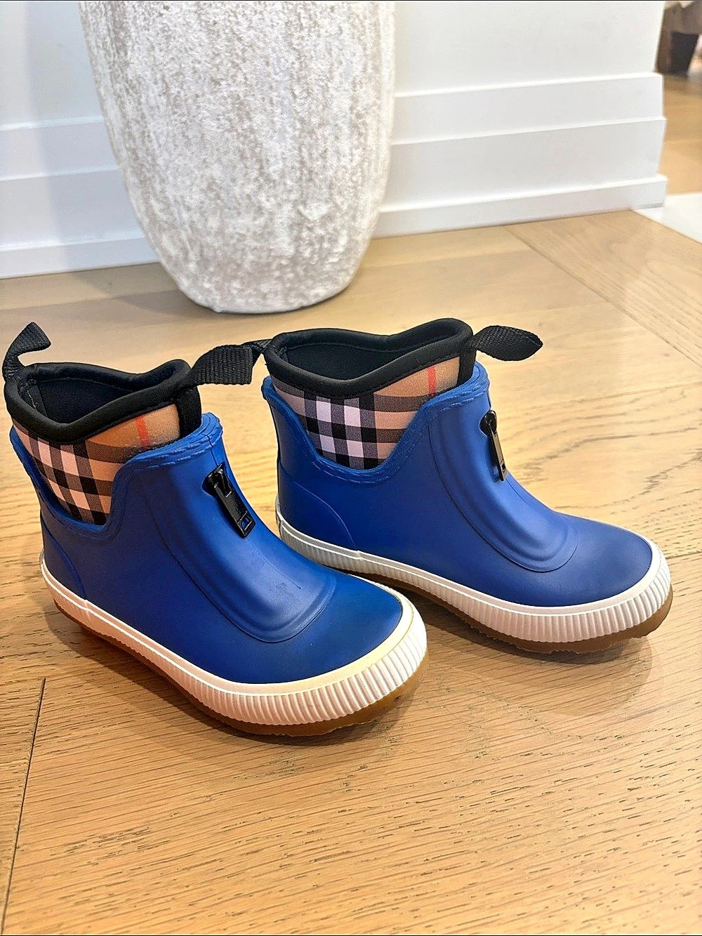 Burberry Vintage Check Neoprene and Rubber Rain Boots Kids Checkered Rain Boots